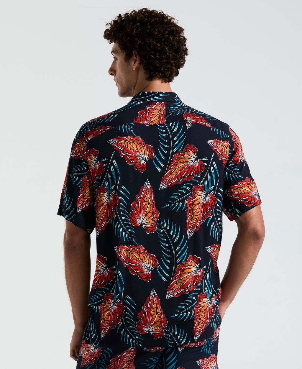 All-Over Leaves Print Shirt