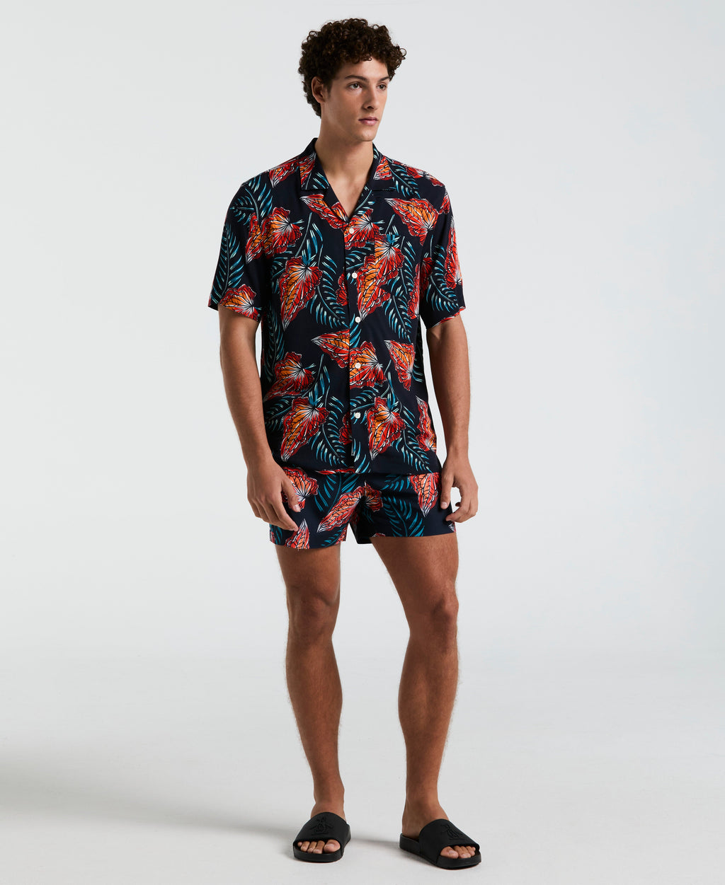 All-Over Leaves Print Shirt