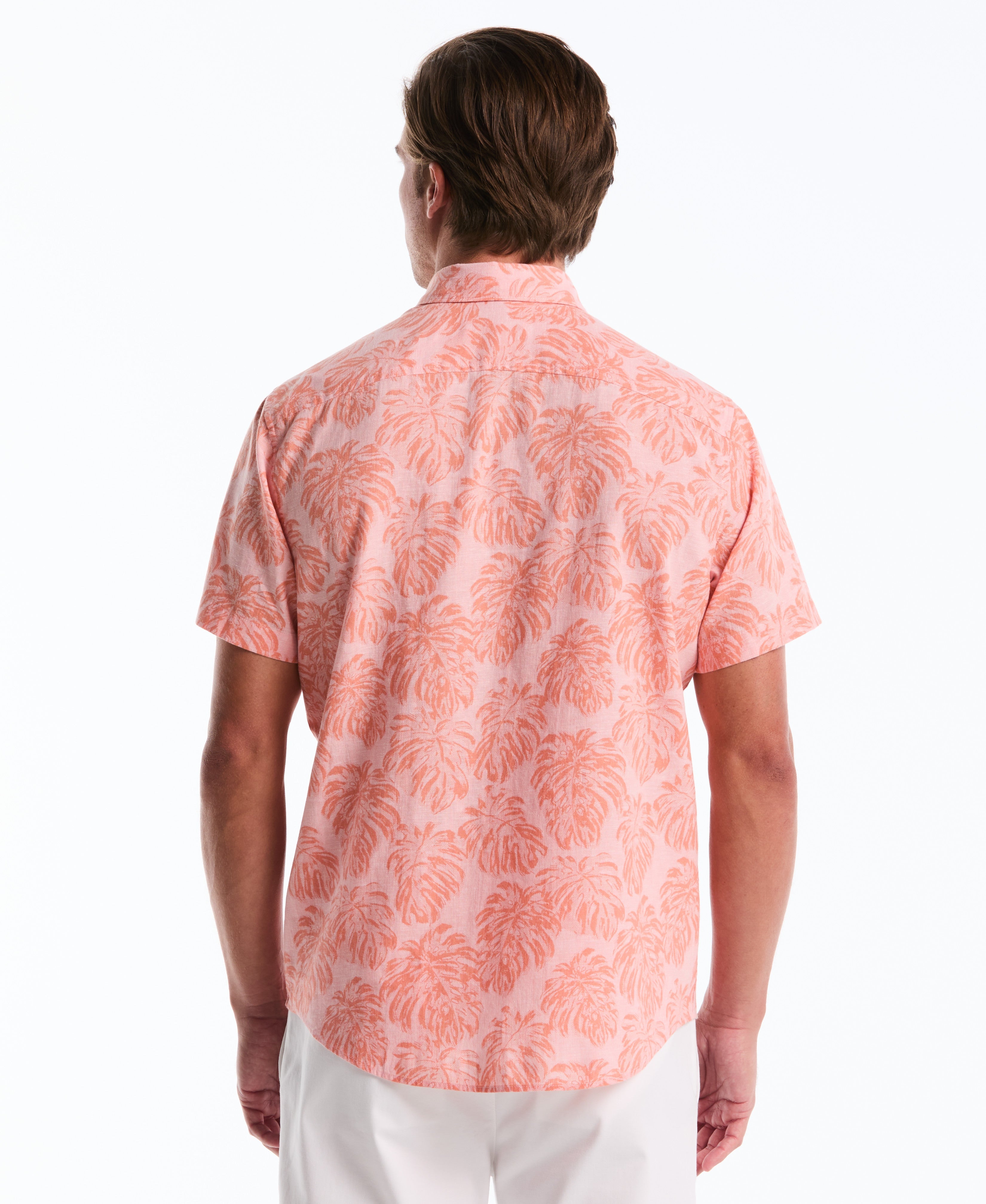 All-Over Monstera Linen Shirt