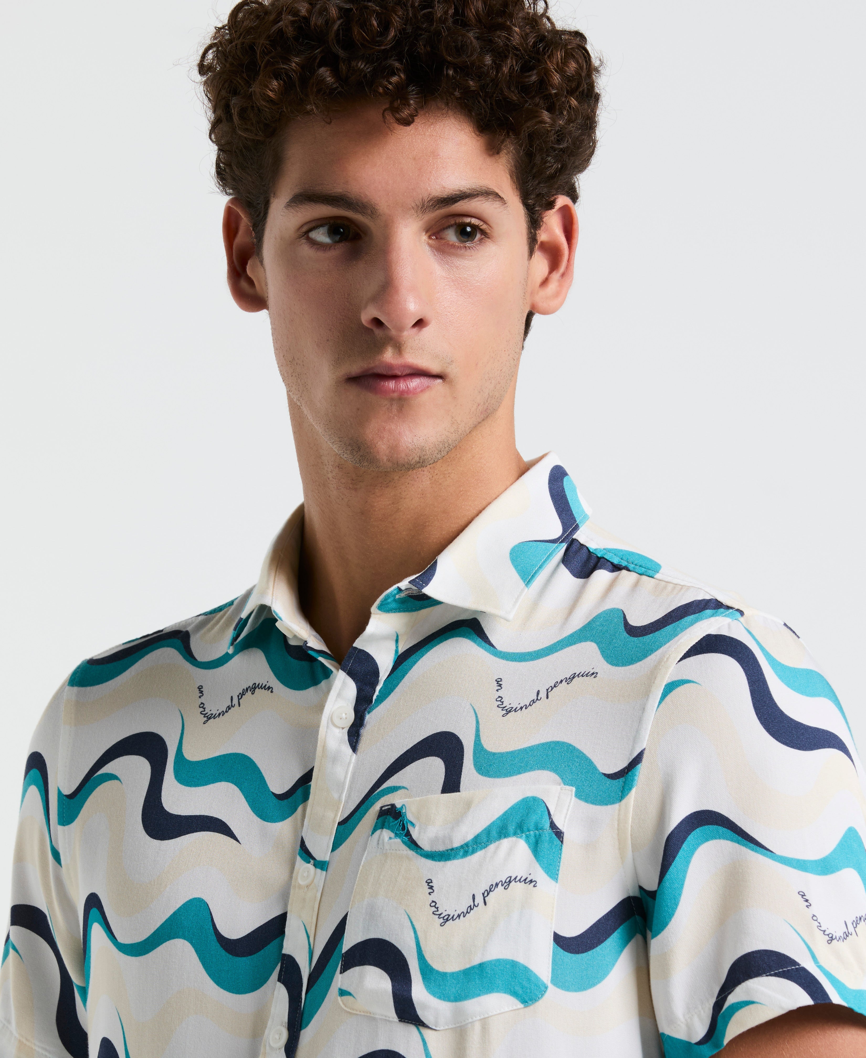 All-Over Multiwave Print Shirt