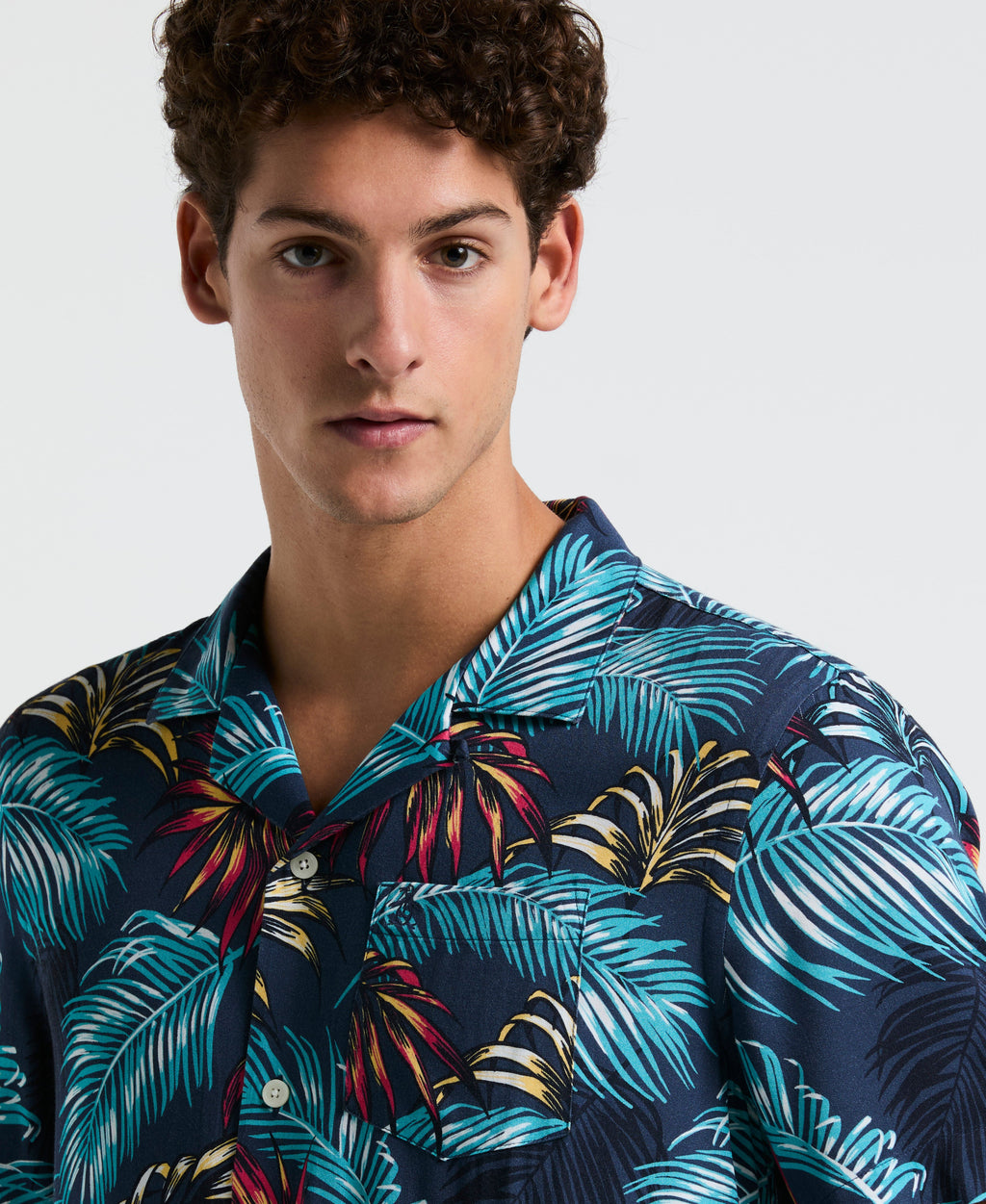 All-Over Palm Leaf Camp Shirt