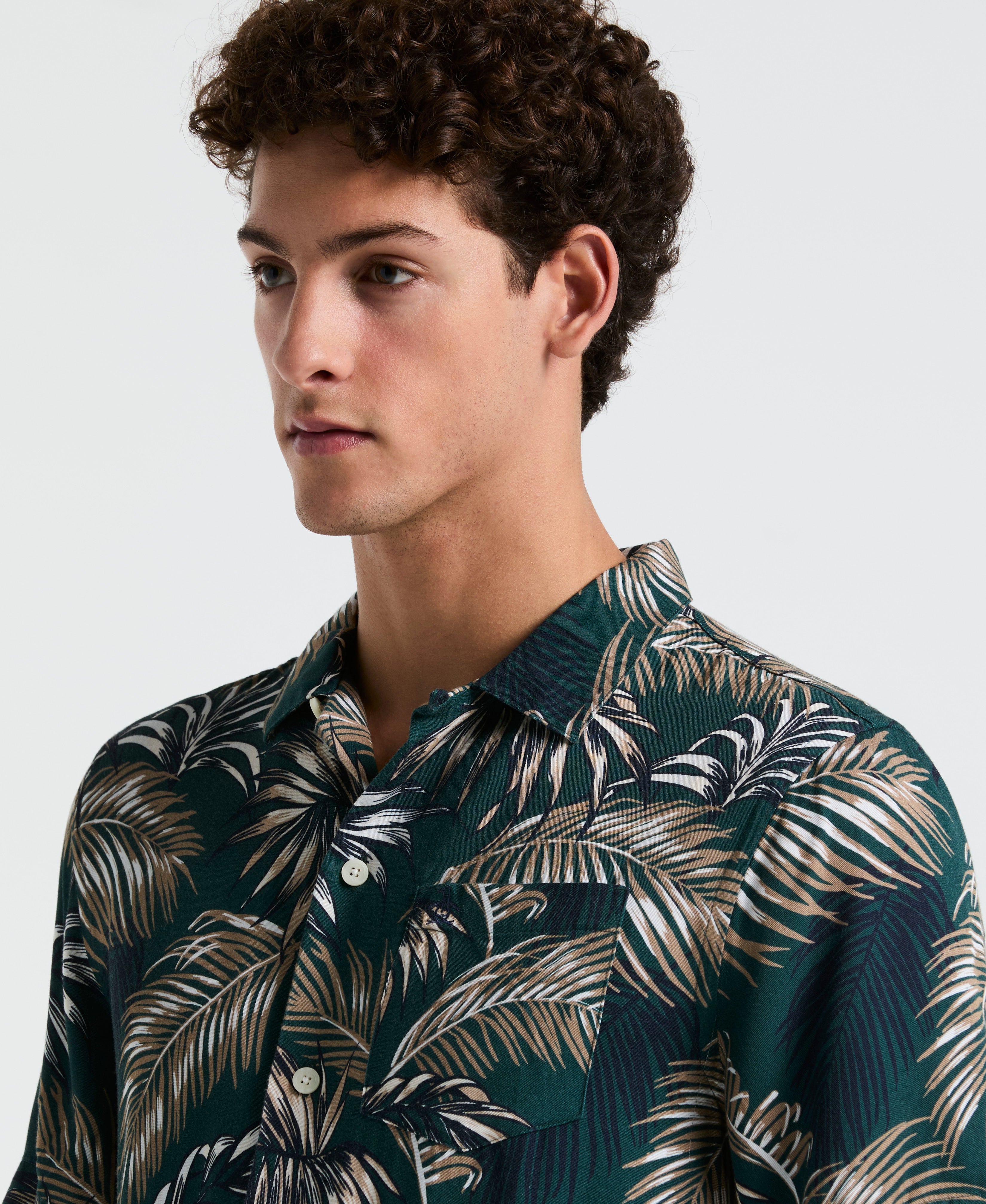 All-Over Palm Leaf Camp Shirt