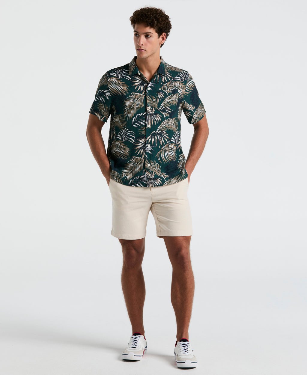 All-Over Palm Leaf Camp Shirt