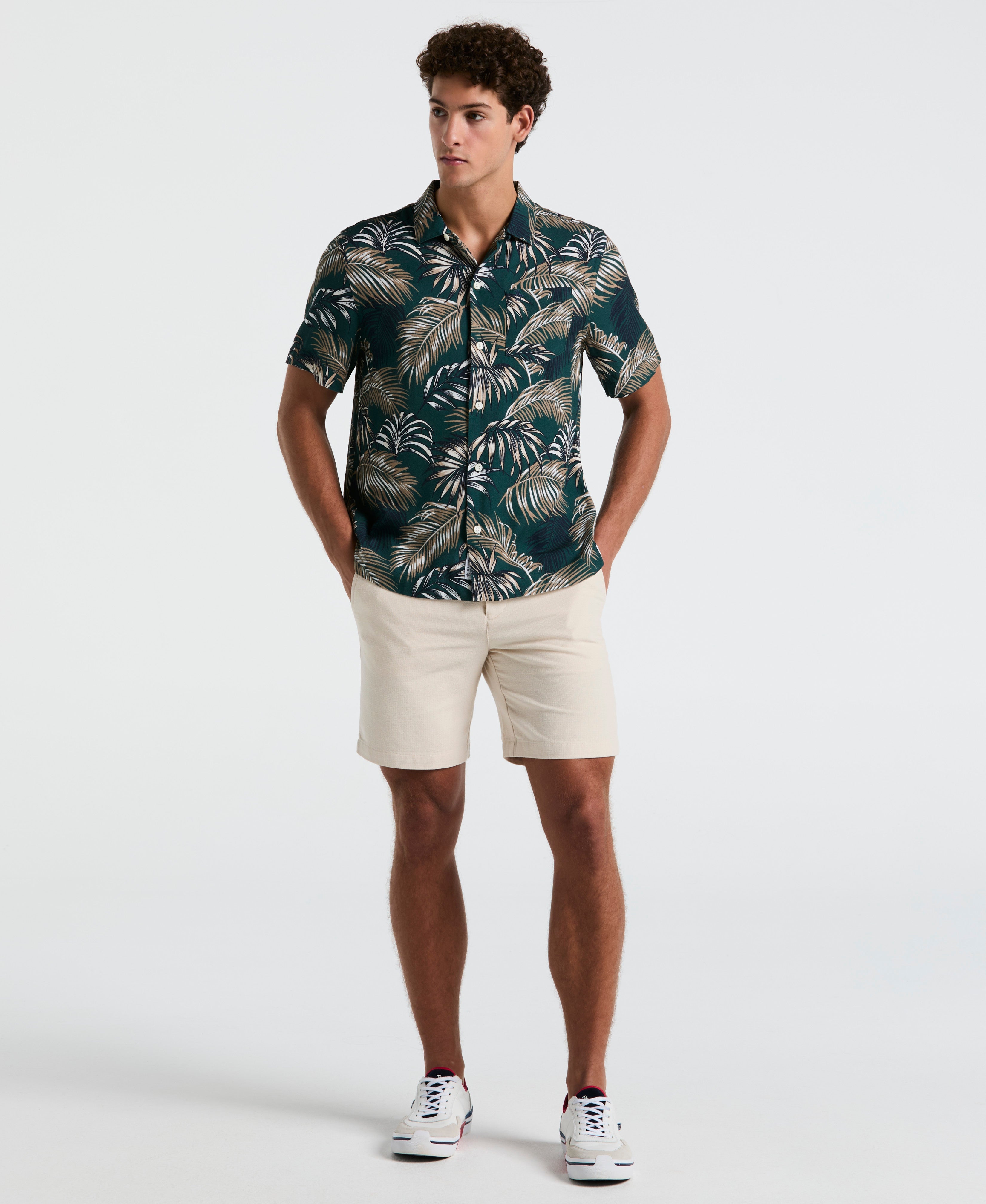 All-Over Palm Leaf Camp Shirt