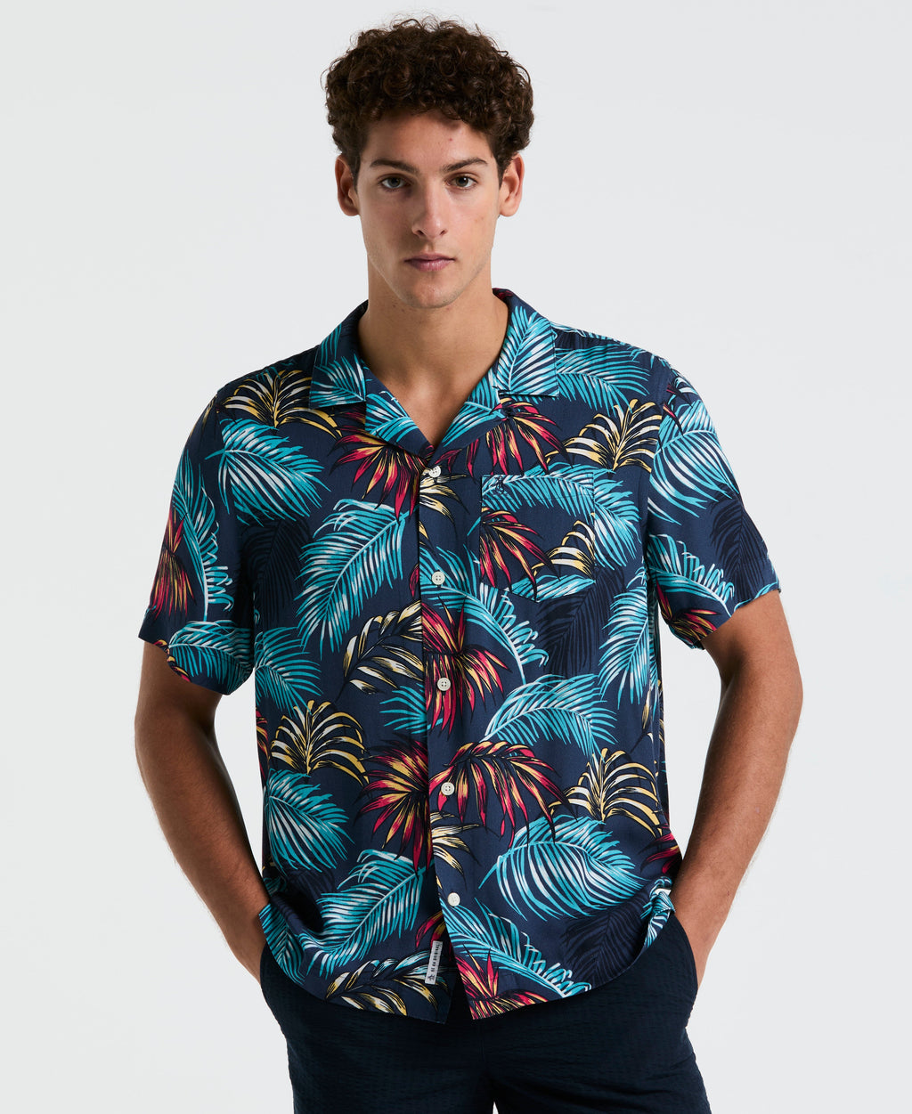 All-Over Palm Leaf Camp Shirt