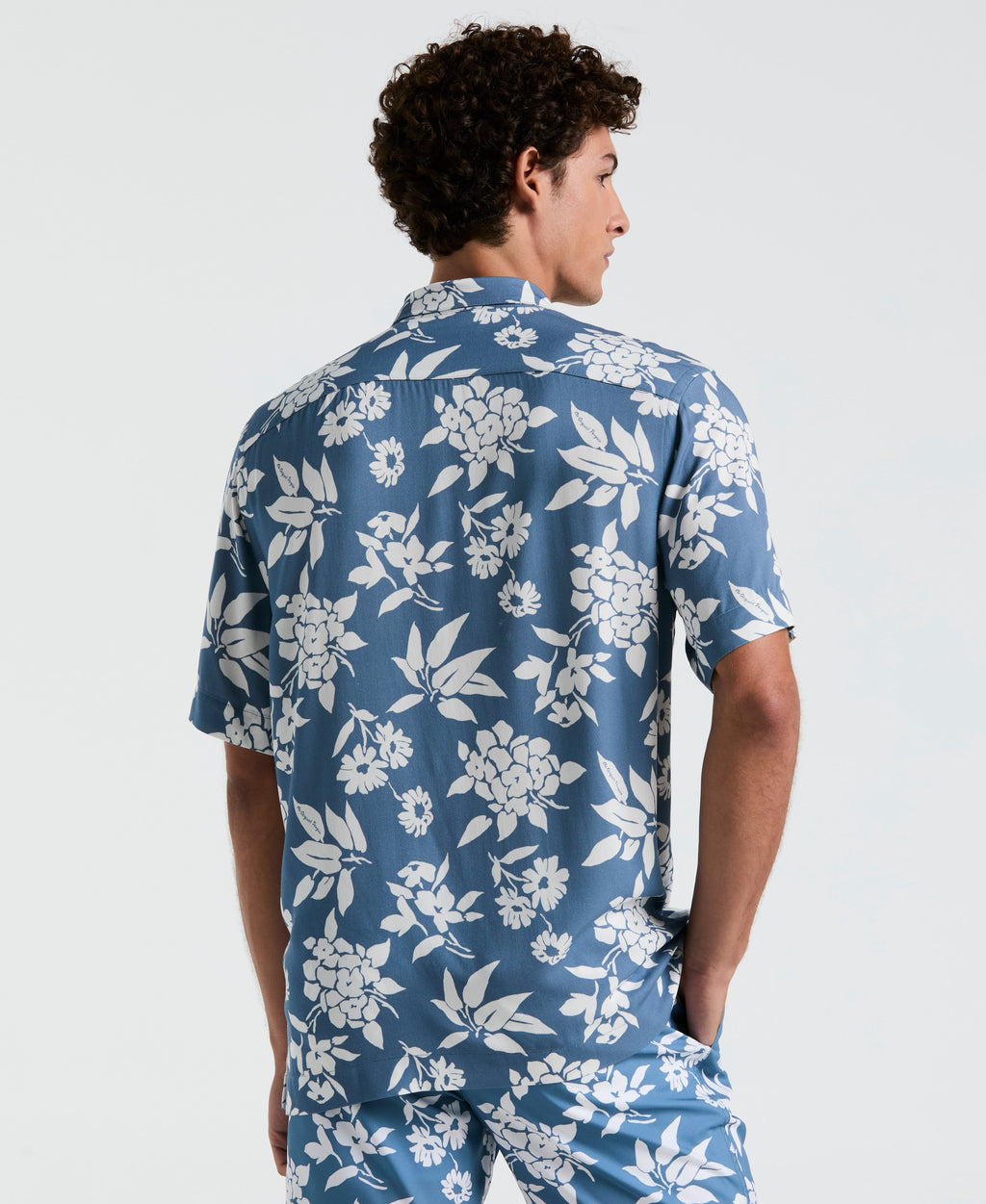 All-Over Palm Leaf Print Shirt