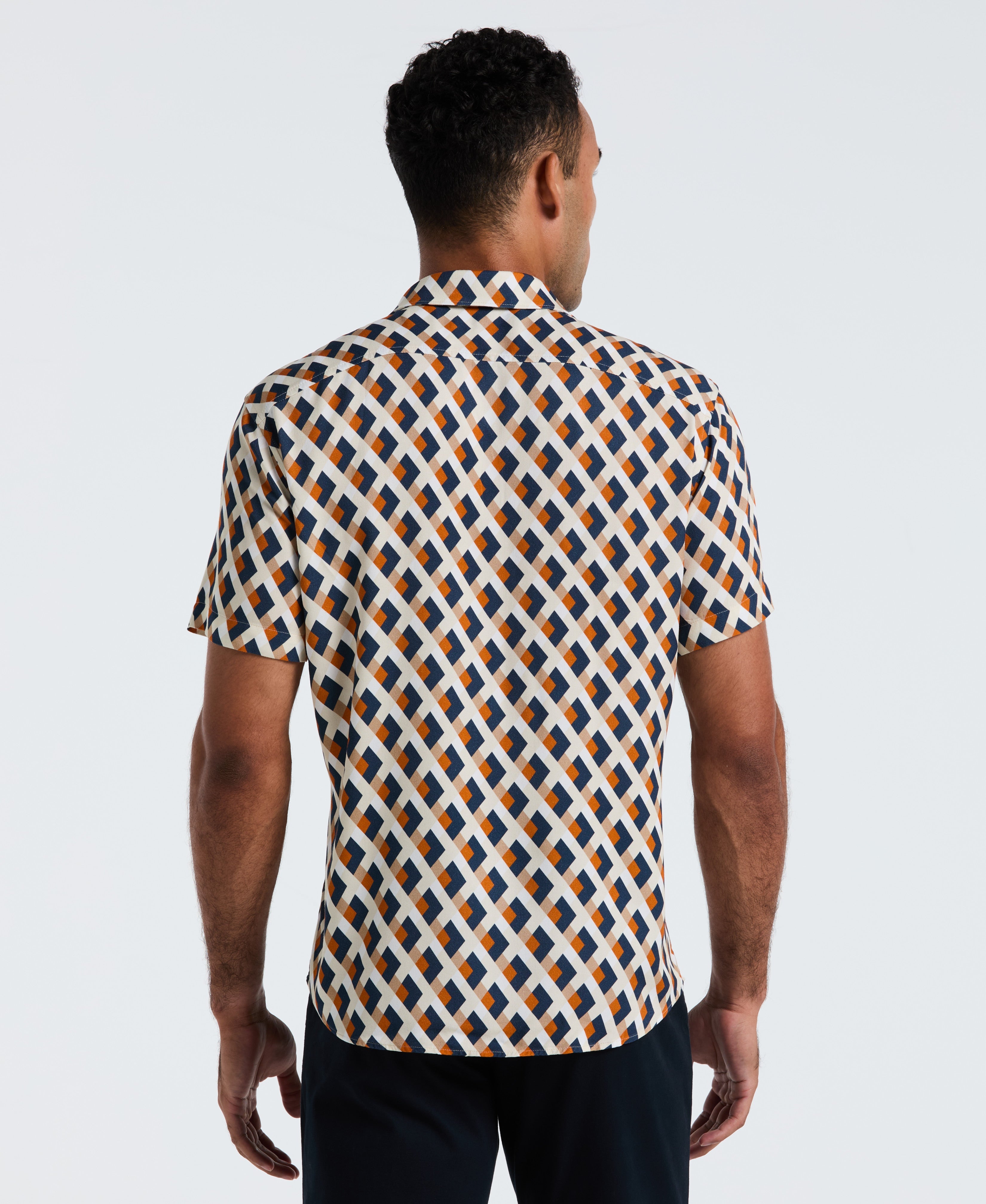All-Over Print Geo Button-Down Shirt