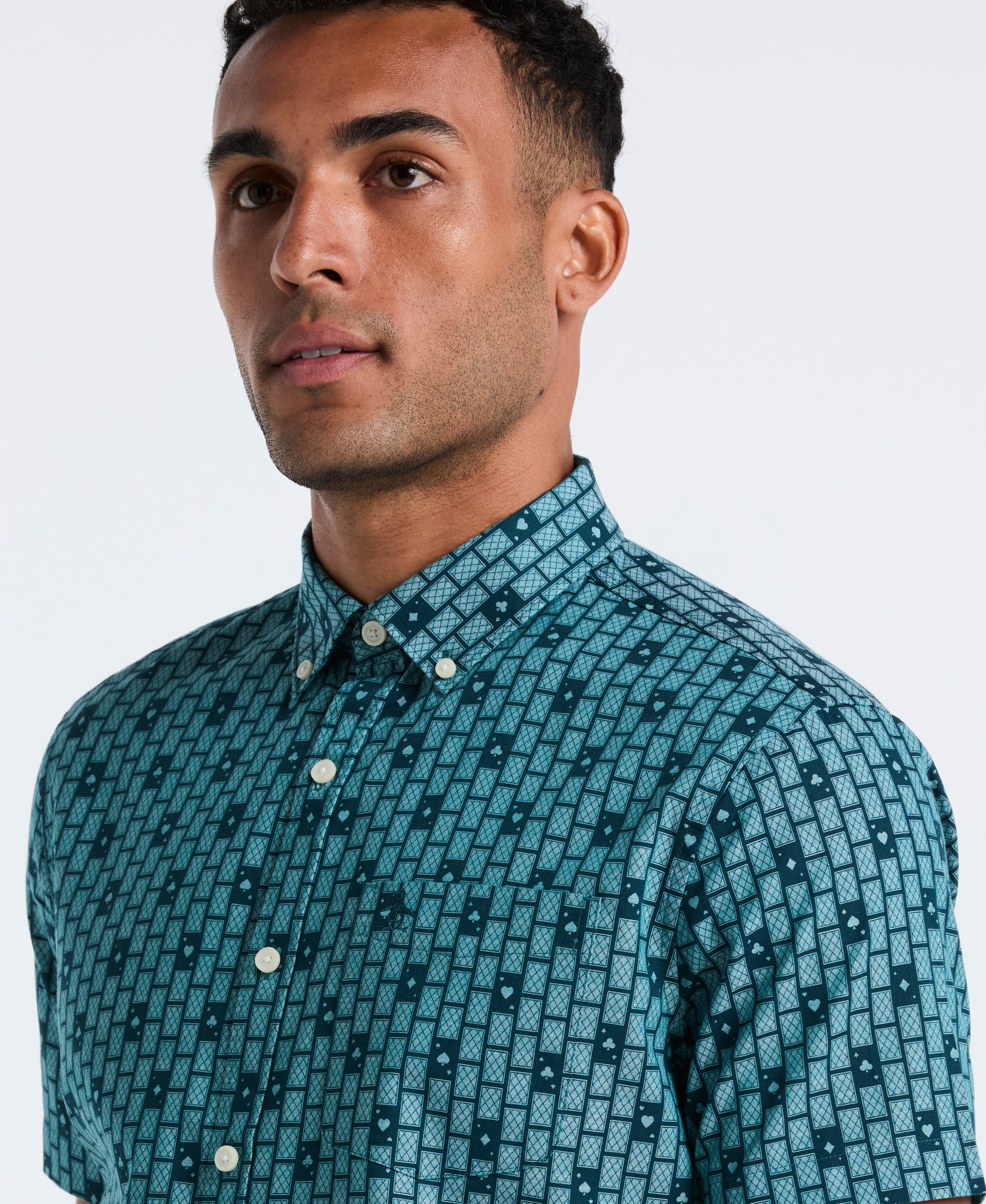 Cards Print Chambray Shirt