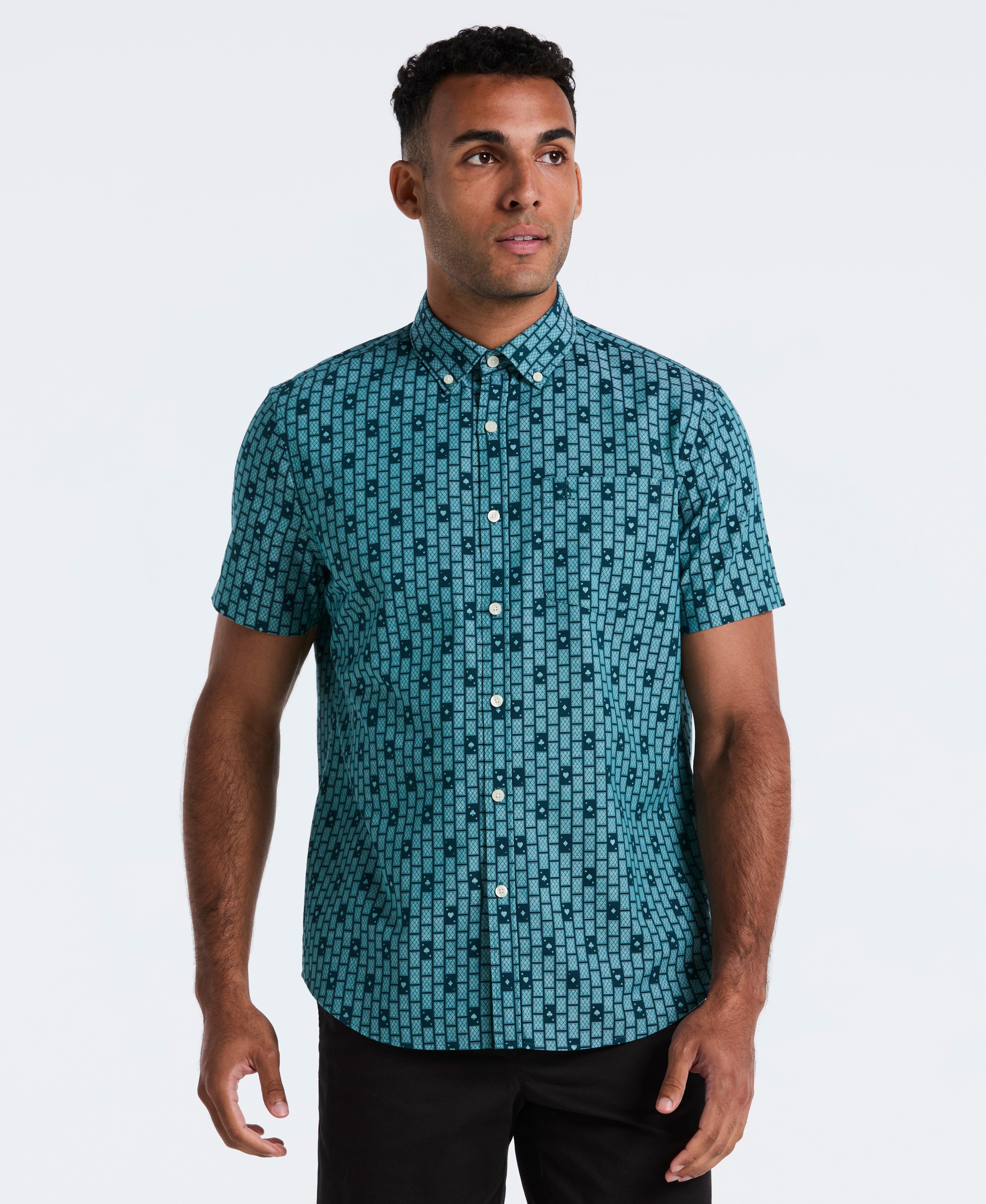 Cards Print Chambray Shirt