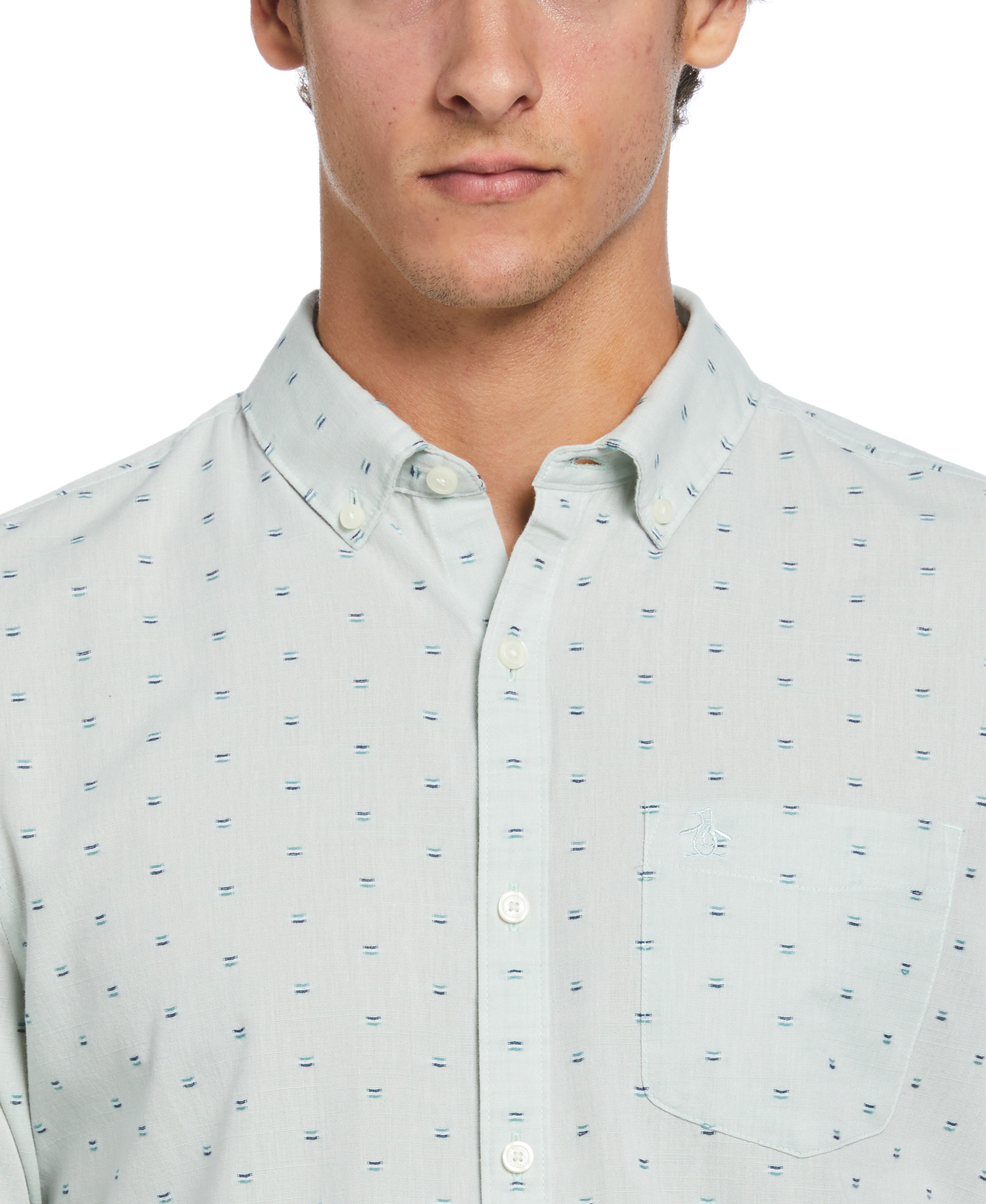 Chambray Dobby Long Sleeve Shirt