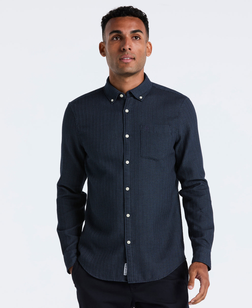 Cotton Blend Waffle Shirt
