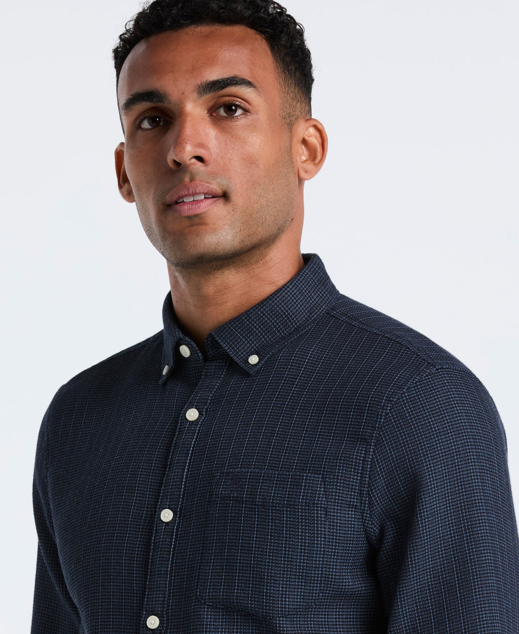 Cotton Blend Waffle Shirt