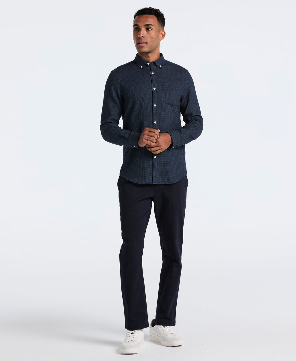 Cotton Blend Waffle Shirt