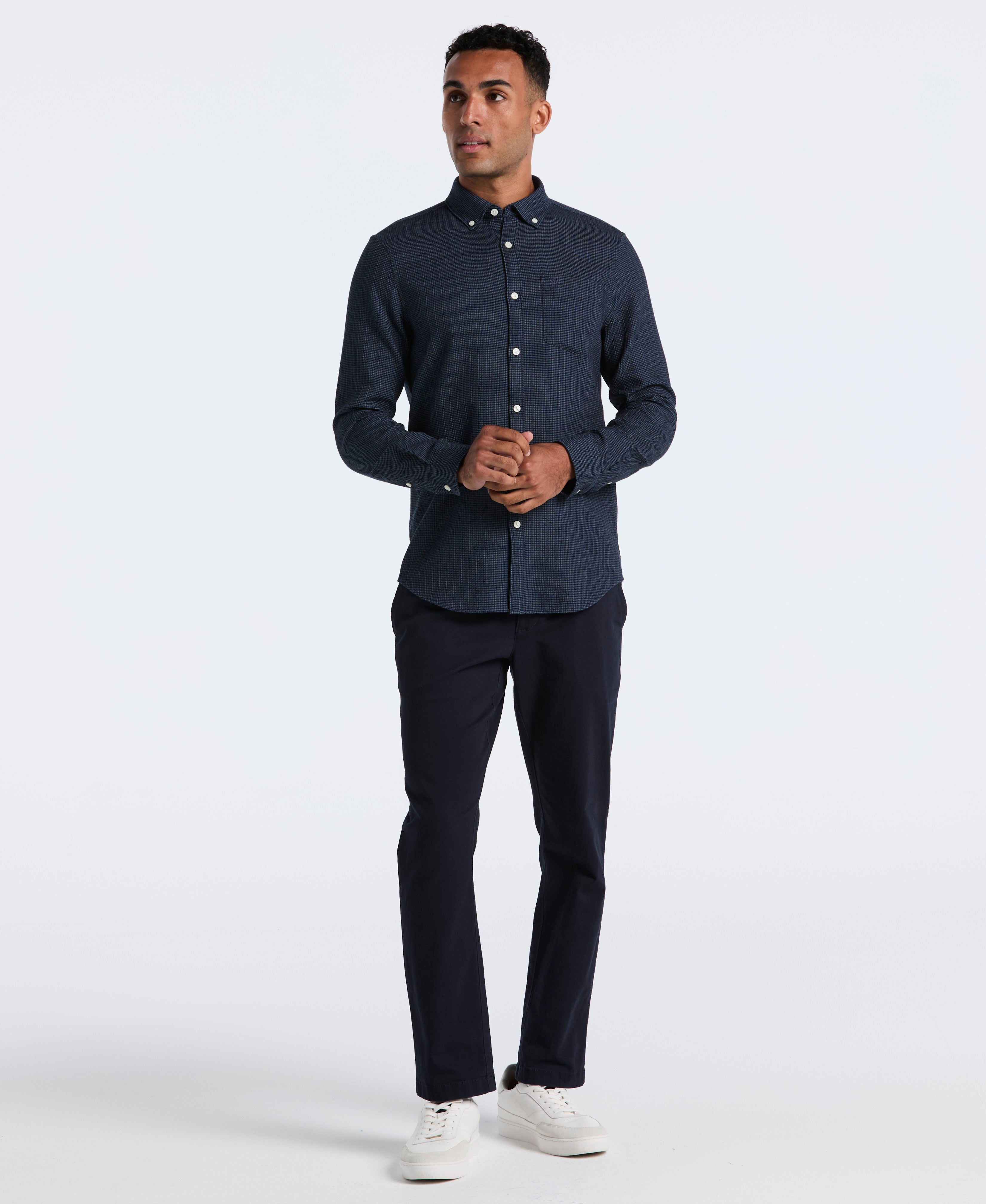 Cotton Blend Waffle Shirt