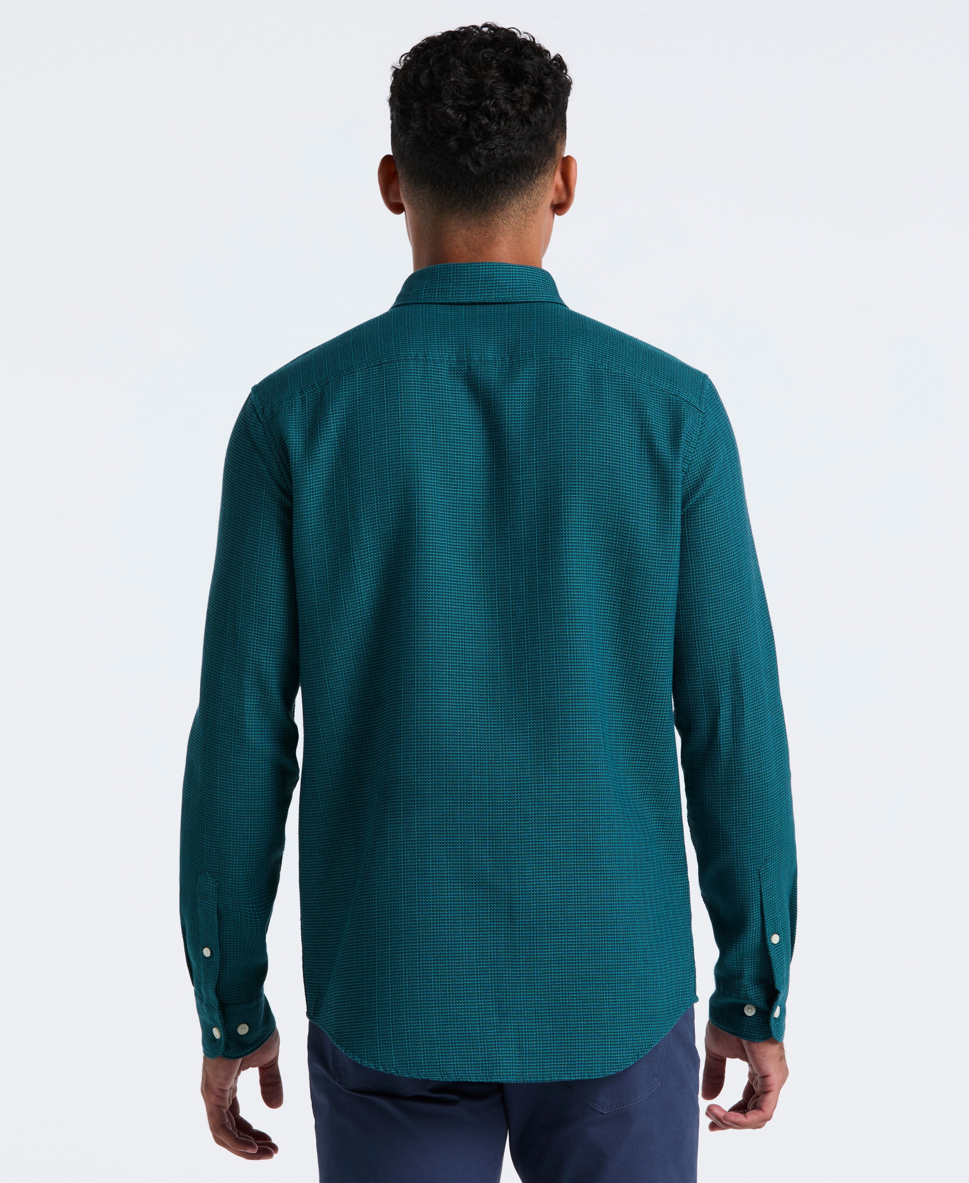 Cotton Blend Waffle Shirt