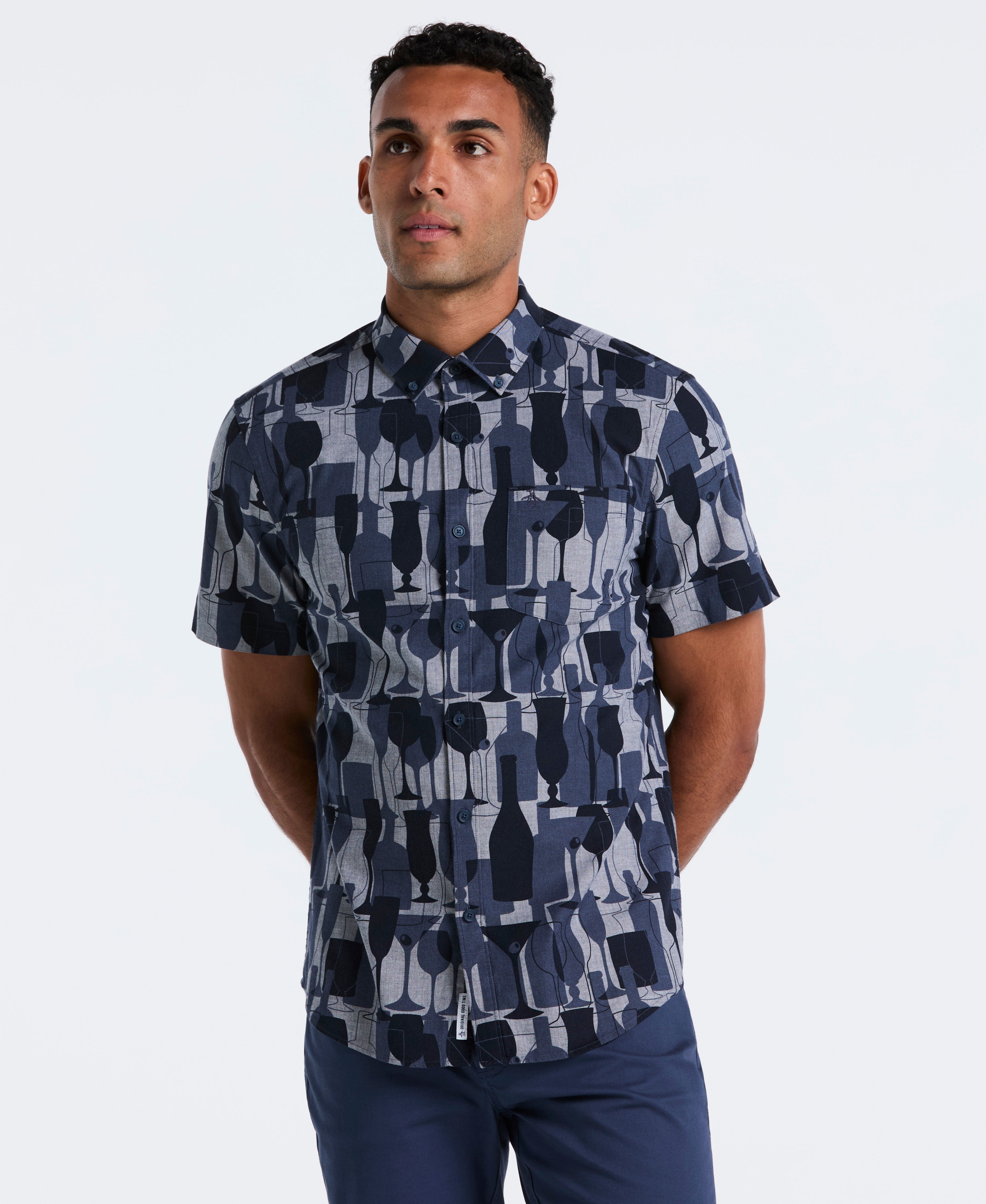 Cotton Cocktail Print Shirt