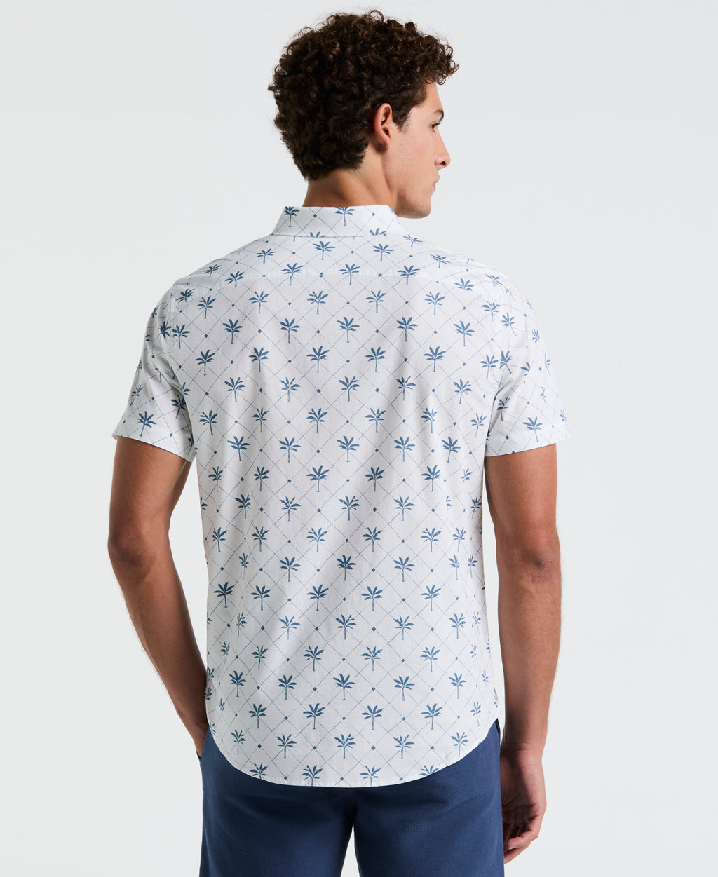 Cotton Poplin Palm Tile Shirt