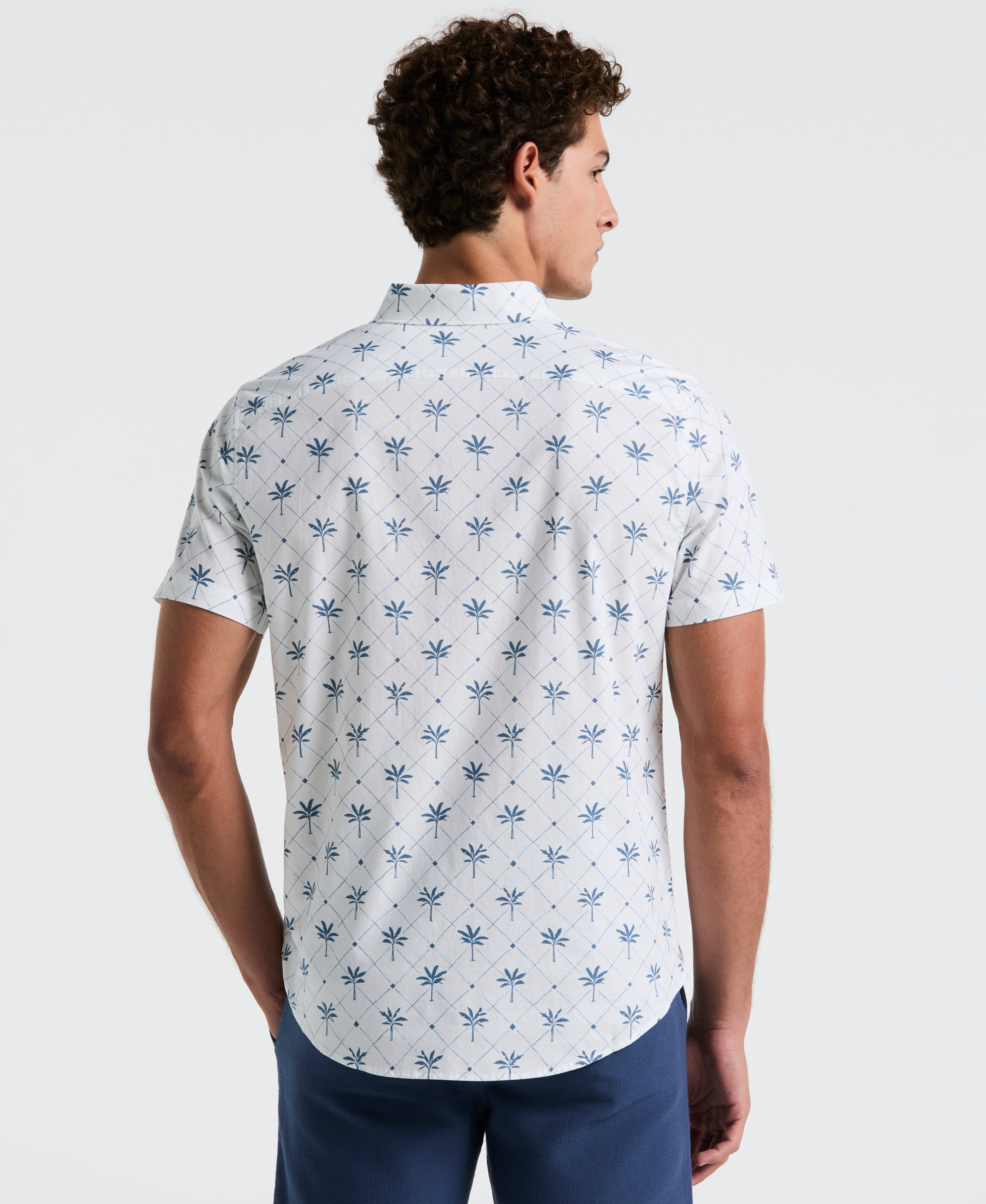 Cotton Poplin Palm Tile Shirt