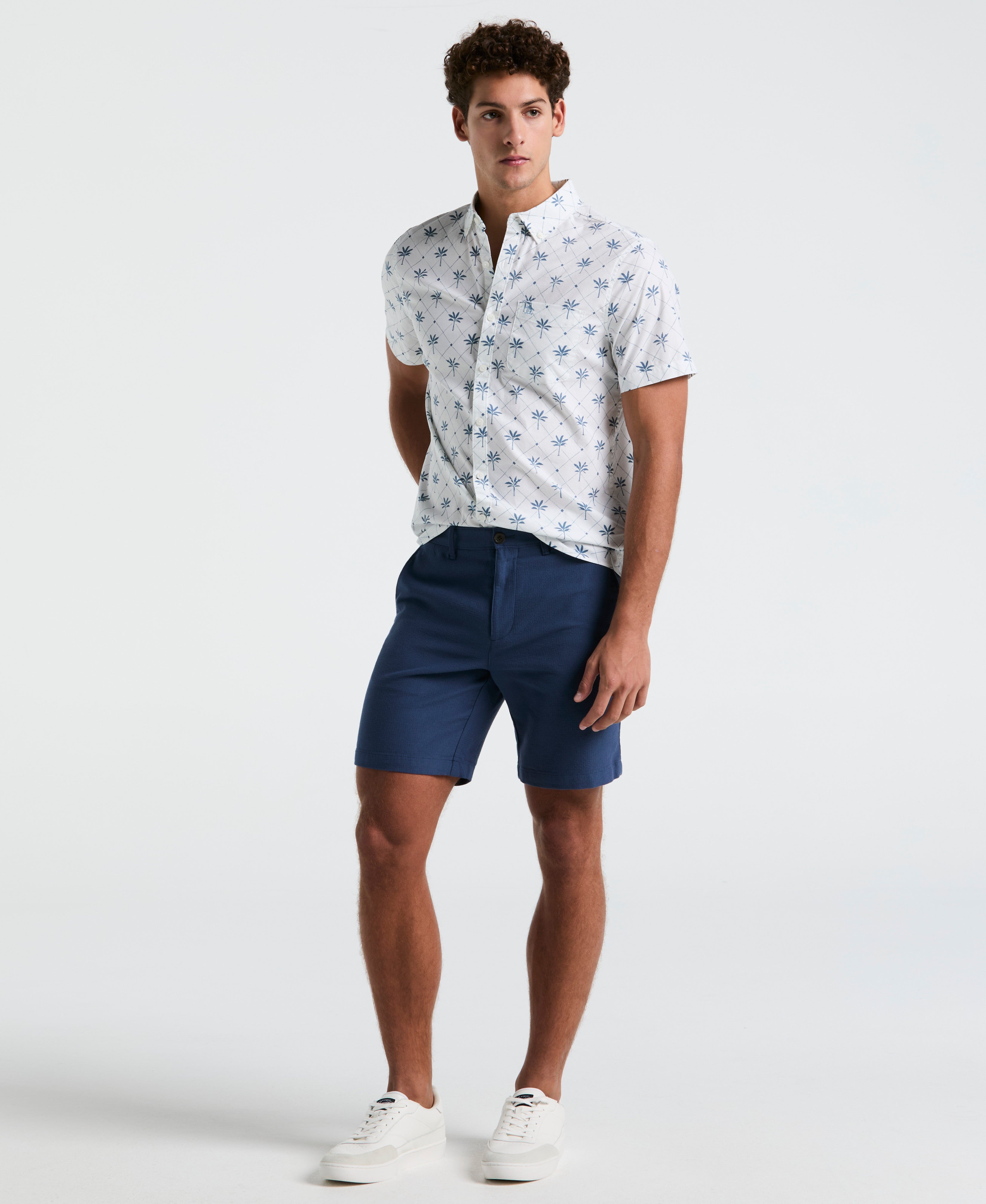 Cotton Poplin Palm Tile Shirt