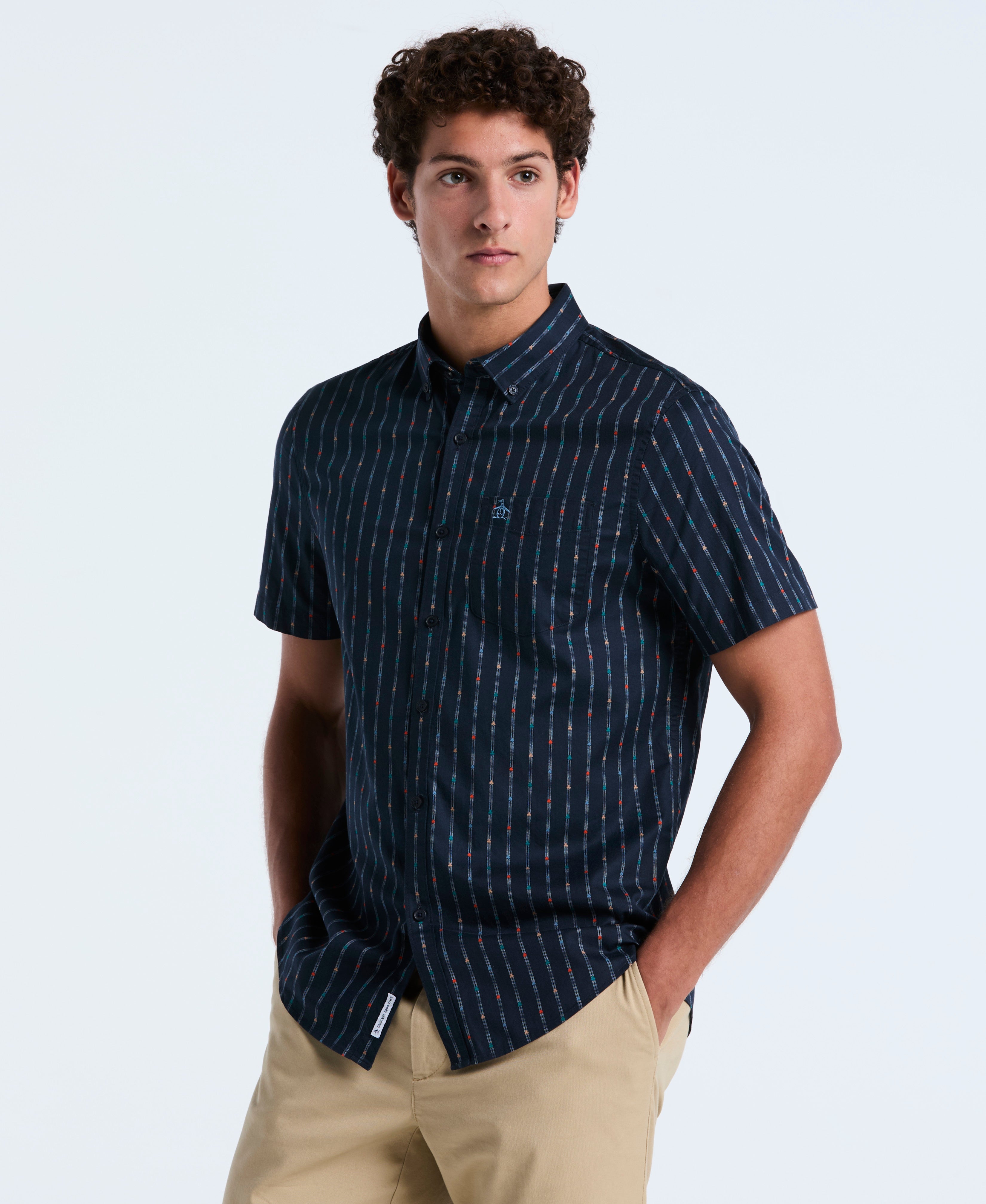 Cotton Stripe Button-Down Shirt