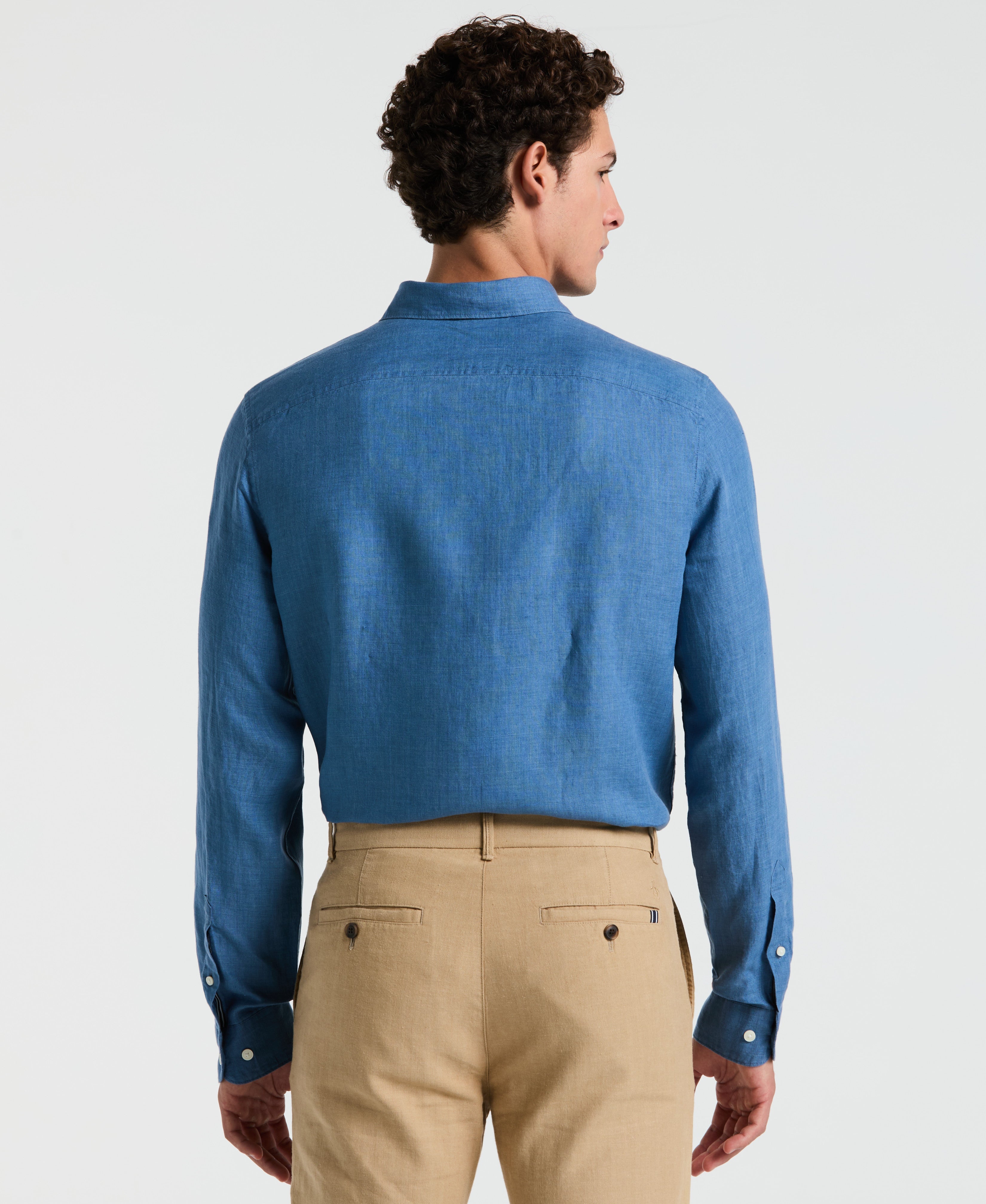 Delave Linen Long Sleeve Pocket Shirt