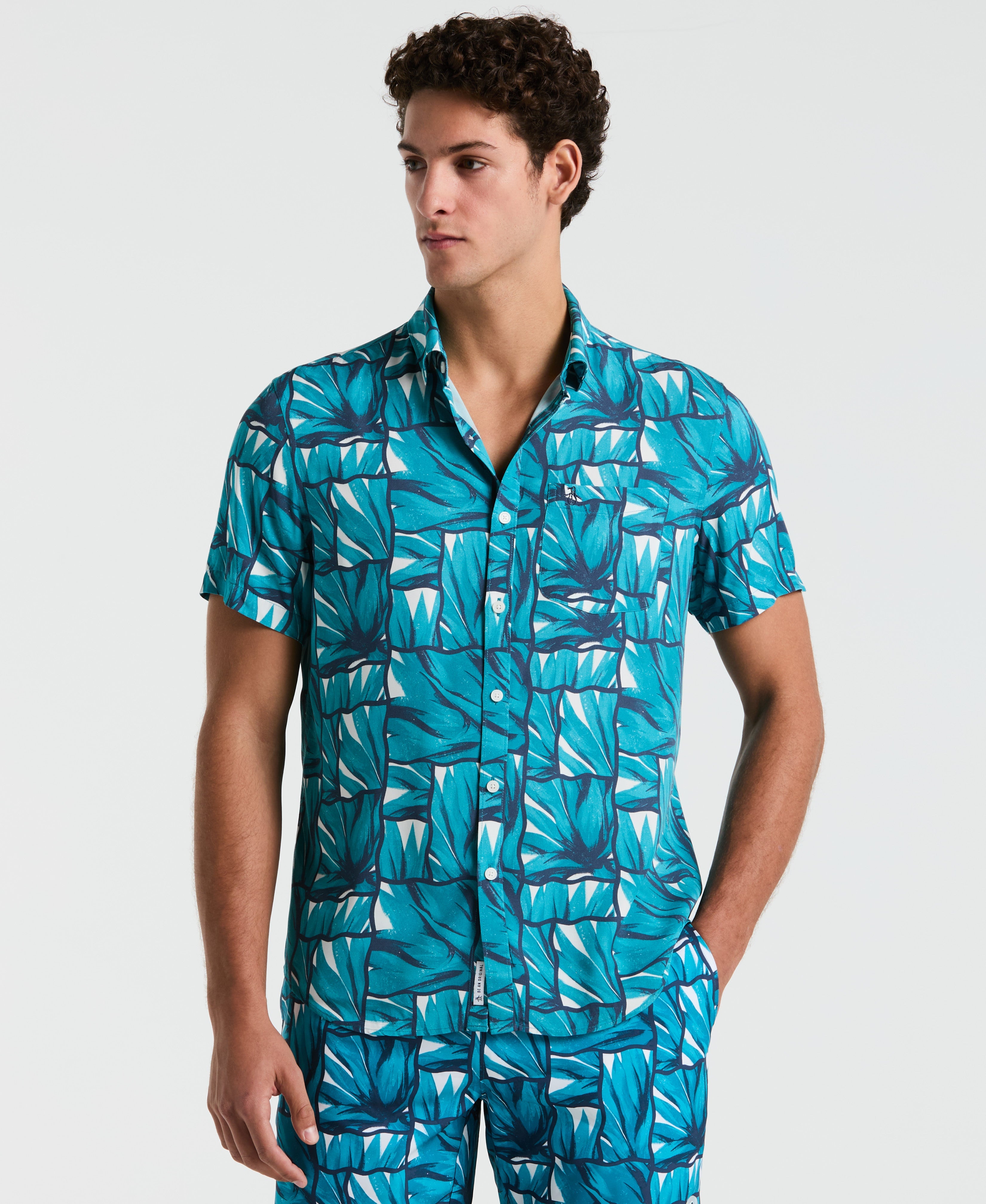 EcoVero™ Agave Tiles Print Shirt