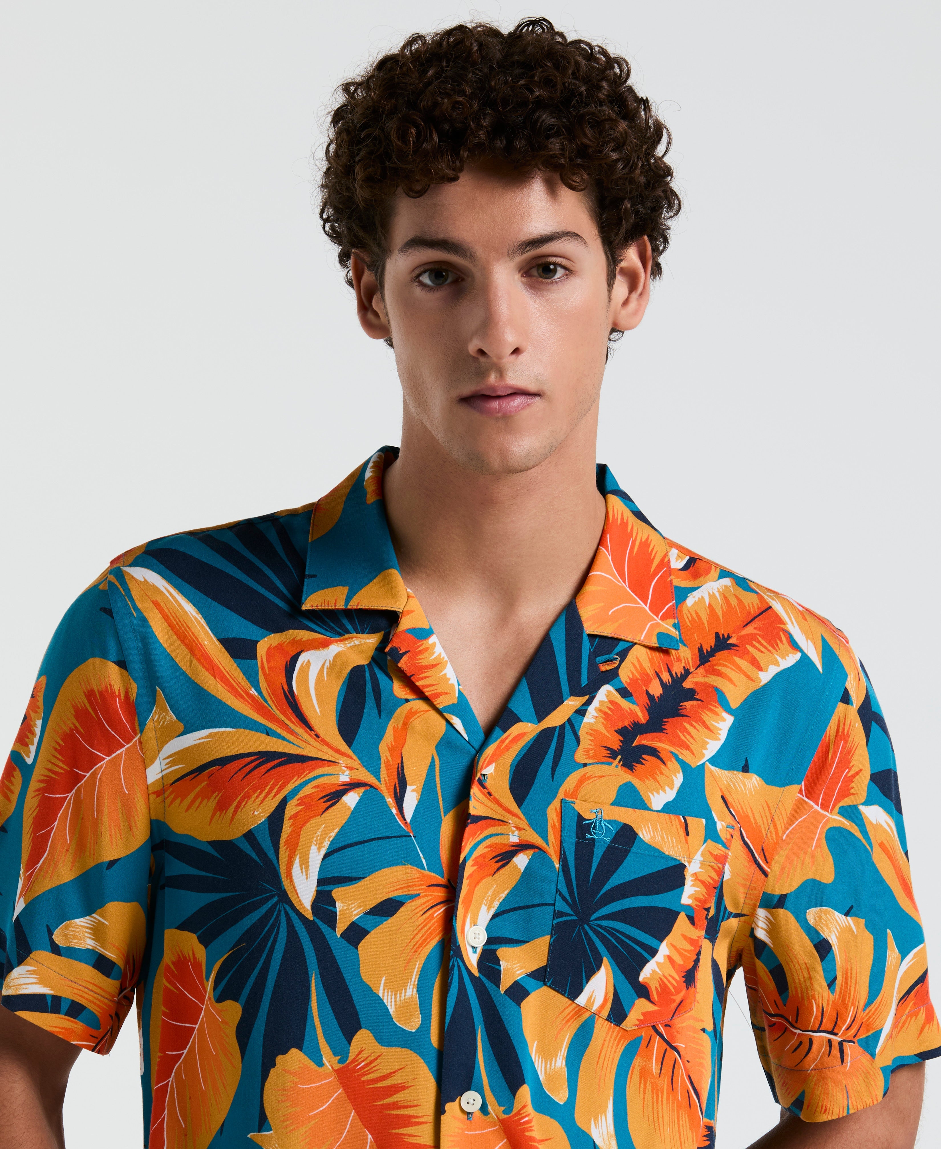 EcoVero™ Tropical Leaf Print Shirt